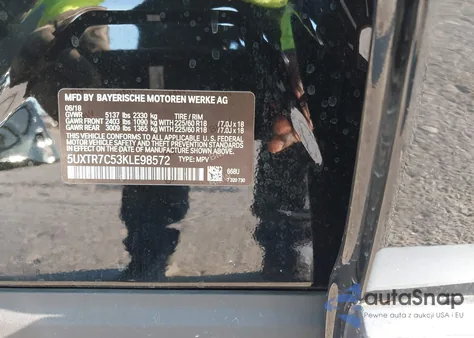 2019 BMW X3 Sdrive30I from USA, damaged, VIN 5UXTR7C53KLE98572